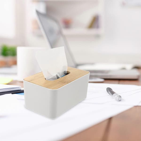 Tissue Box Bambuslåg Multifunktionel Tissueholder 1 stk. til hjemmebrug[DB]