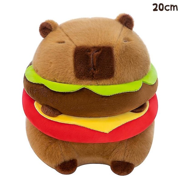 Kawaii söt hamburg Capybara plyschleksak fluffty plyschdocka simulering Capibara [DB] Brown 20cm