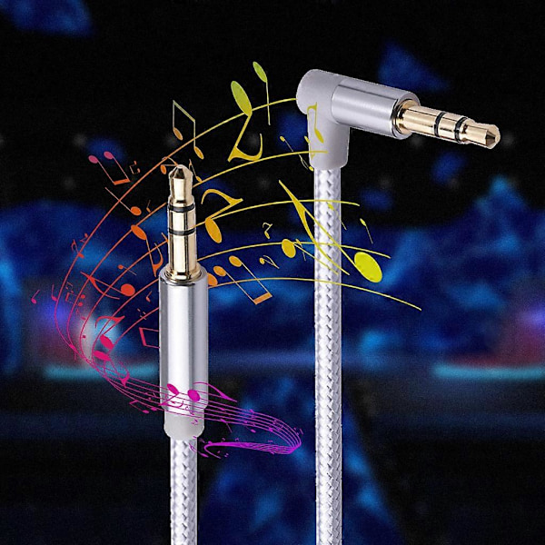 AUX-kabel, 3,5 mm lydkabel for smarttelefon, hjemme-/bilstereo db 2m