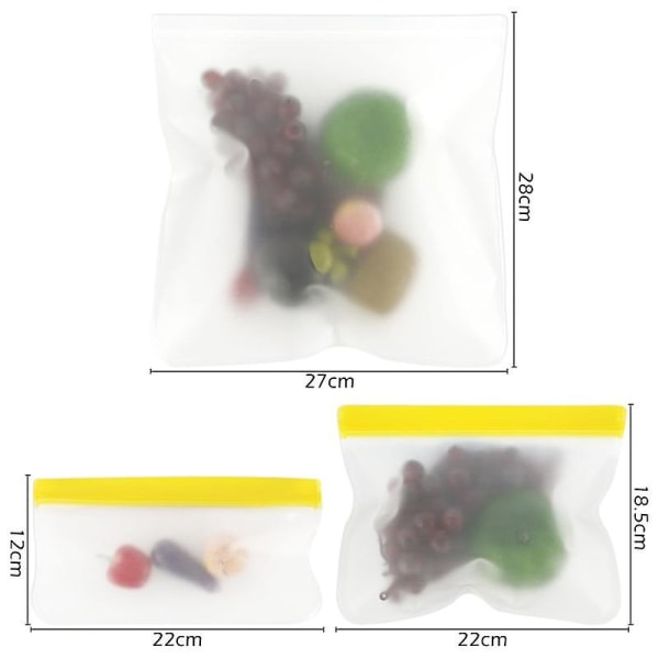Gjenbrukbare matoppbevaringsposer i 10 deler for hjem og reise
