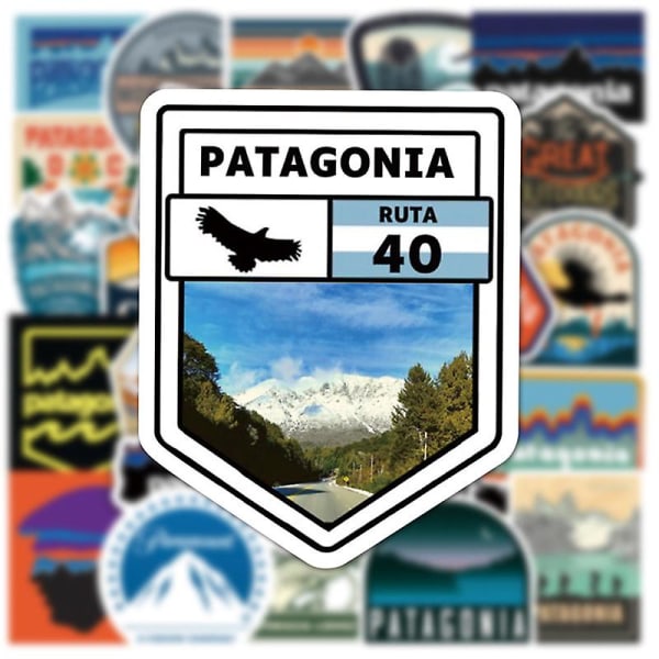 50 stk/pakning Patagonia-klistremerker Graffiti bærbar bagasje Håndcamping Landskapsklistremerker [DB] Multi-color 1 Pack