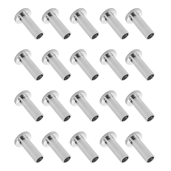 20 stk T316 rustfritt stål beskyttelseshylser for 1/8 tommer 5/32 tommer 3/16 tommer kabelrekkverksett, tre Zekai db