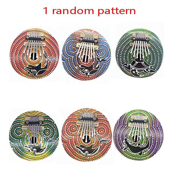 7 Key Kalimba Thumb Piano Painted Coconut Shell Kalimba Music Instrument Kids Toy [DB]