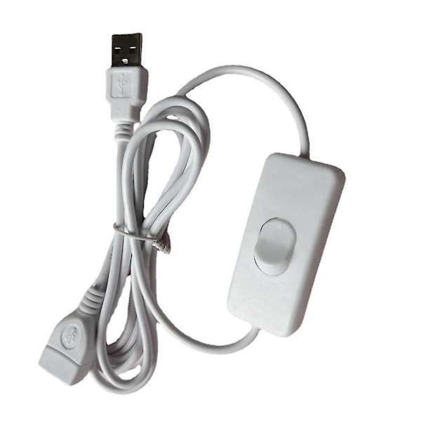 2m USB-kaapeli kytkimellä, virransyöttökaapeli USB-tuulettimelle [DB] White 303 switch