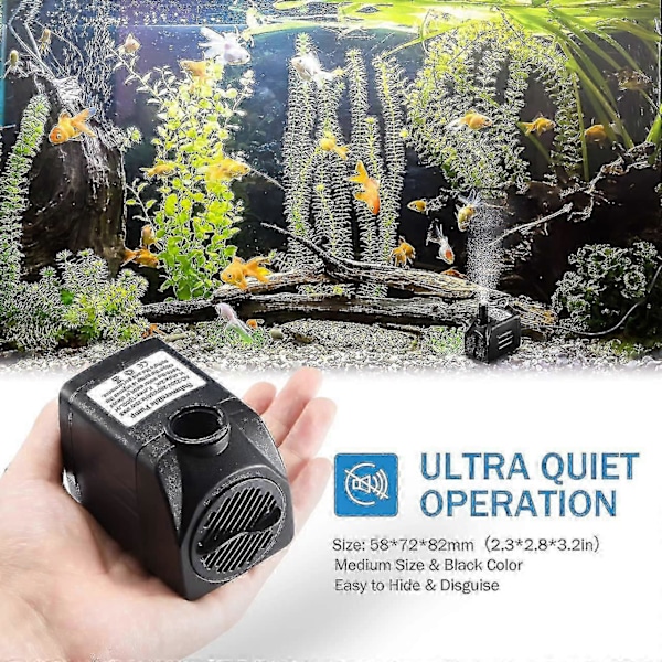 25w 1500l/h Dränkbar Vattenpump Med 1,5m Strömkabel Och 2 Munstycken [DB]