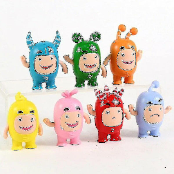 7 st/oddbods Actionfigurer 7cm Samlarleksaker Barn Present_c Db