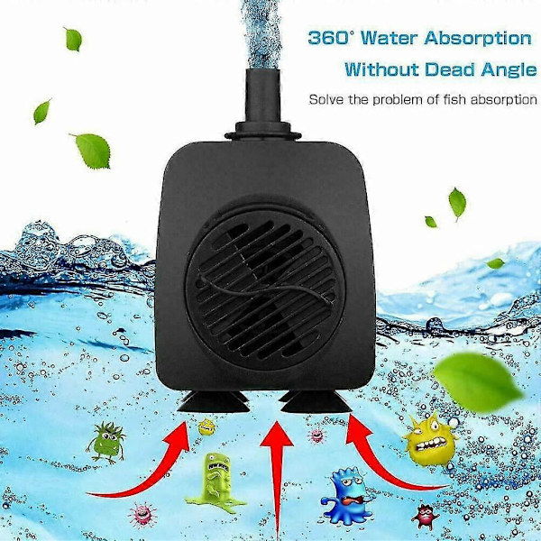 Nedsænkbar Pumpe Ultra Stille 8W-12led Lanterne Pool Springvand Mikro Nedsænkbar Pumpe Fisk Dam Landskab Lysende Springvandspumpe db EU plug