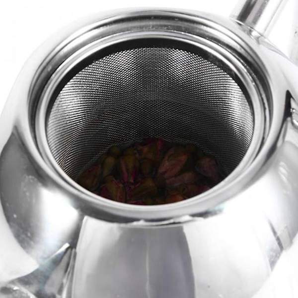 2L rustfrit stålkanden med te-si, tekande med te-infuser, testel, tekande-infuser [dB} Silver