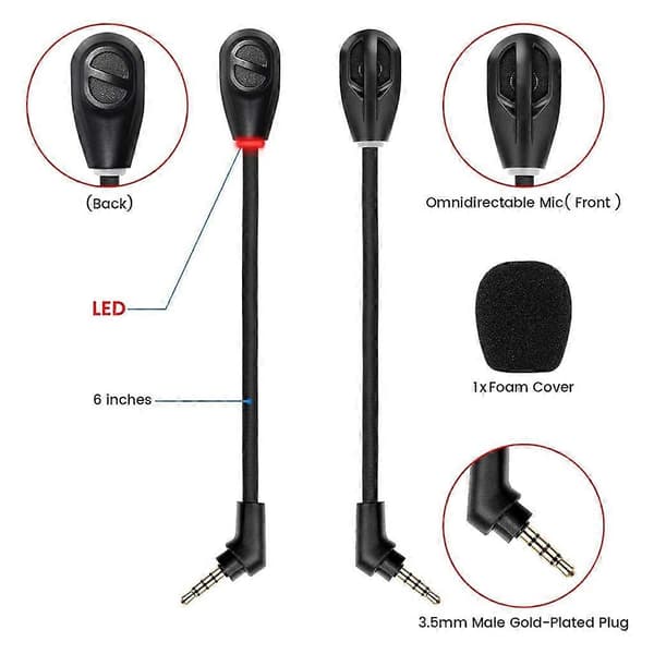 Udskiftningsmikrofon 3,5 mm til HyperX Cloud Flight / Flight S trådløst headset [DB]