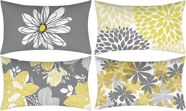 Kuddfodral, Blommig soffkudde, Heminredning för vardagsrum och sovrum 30x50cm (Daisy-30X50)[DB]