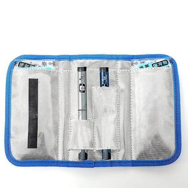 Insulin Kjølebag Diabetiker Bag Termisk Bag - Medisinsk Diabetisk Isolerte Bærbare Kjølebag Med 2 Isposer  [dB} Blue