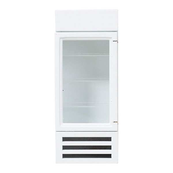Mini-talon puinen jääkaappi pieni huonekalu pienoismalli puinen jääkaappi mini-talon lisävaruste Db White 17.6X7CM