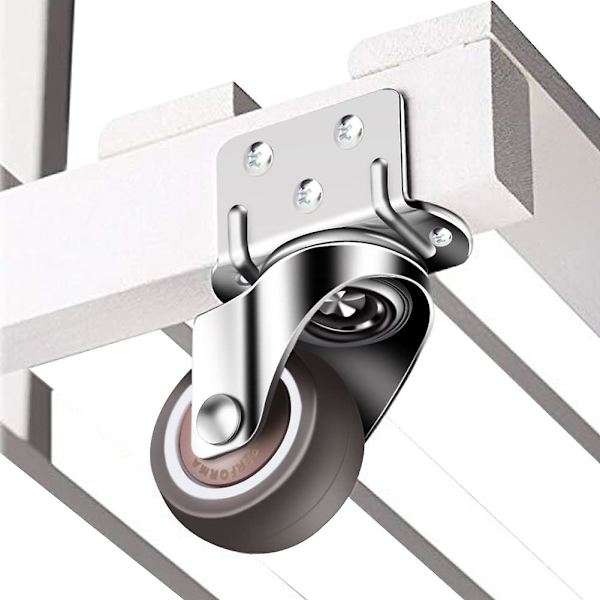 4 kpl pyöriviä pyöriä 50 mm, 100 kg huonekalupyörät, L-tyyppiset huonekalupyörät jarruilla 360 asteen pyöriminen, sisä- ja ulkokäyttöön (2 pyörää jarruilla, 2