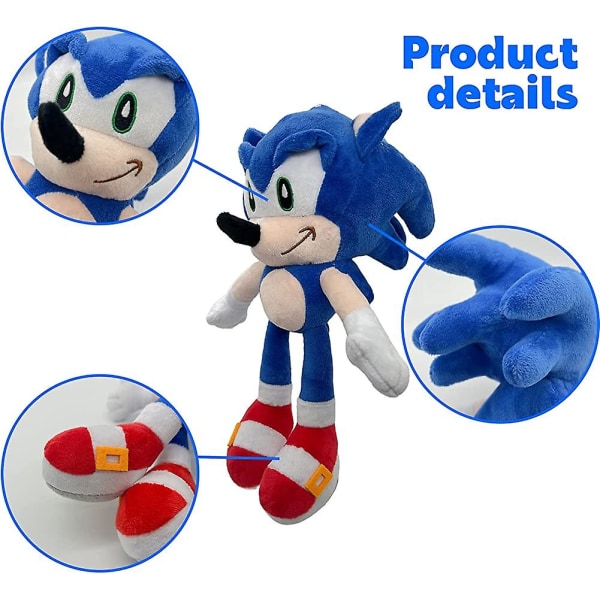 2 stk 12 tommer Sonic Plys legetøj. Sonic Series Action Figurer Plys. Blødt fyldt