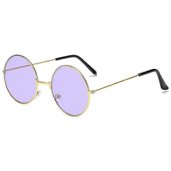 DB Vintage Runde John Lennon Polariserte Solbriller For Menn Kvinner Sirkel Hippie Solbriller Purple K gold frame