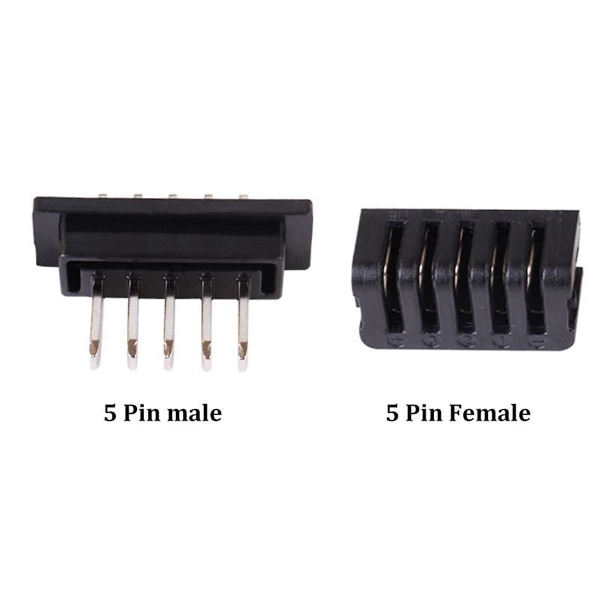 1 par Ebike Batteri Power Discharge Connector 5pins Hane Och Hona Batteri Power Plug För Hailong