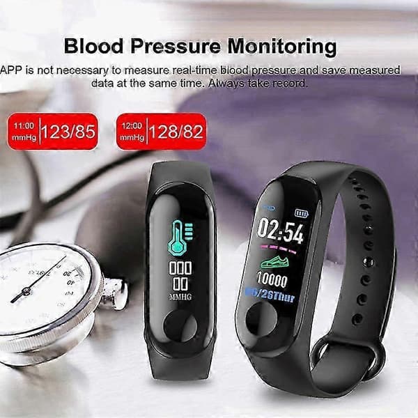 Intelligent elektronisk ur med silikonerem[DB] Black