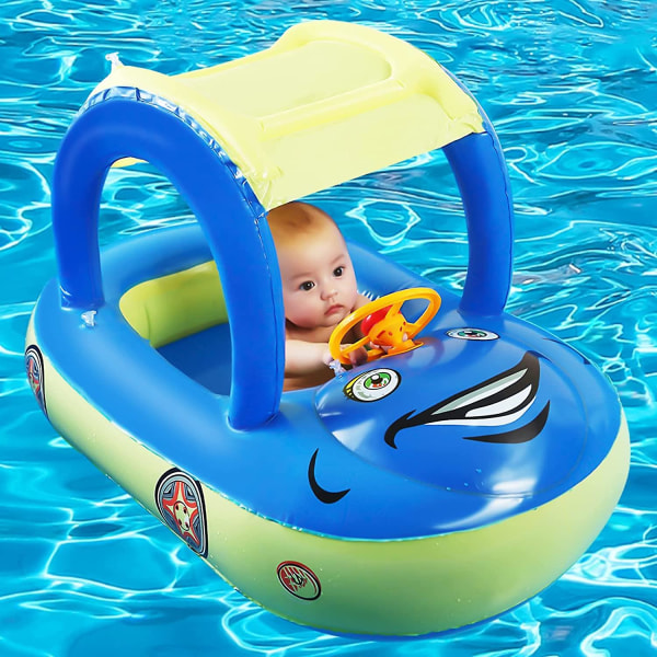 Baby puhallettava uima-allas kelluva katos, auton muotoinen uimakellukevene toddler
