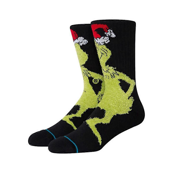 Julgrinch Mid-kalvsockor Herr Dam Casual Nyhetssockor Jultillbehör Present [DB] A