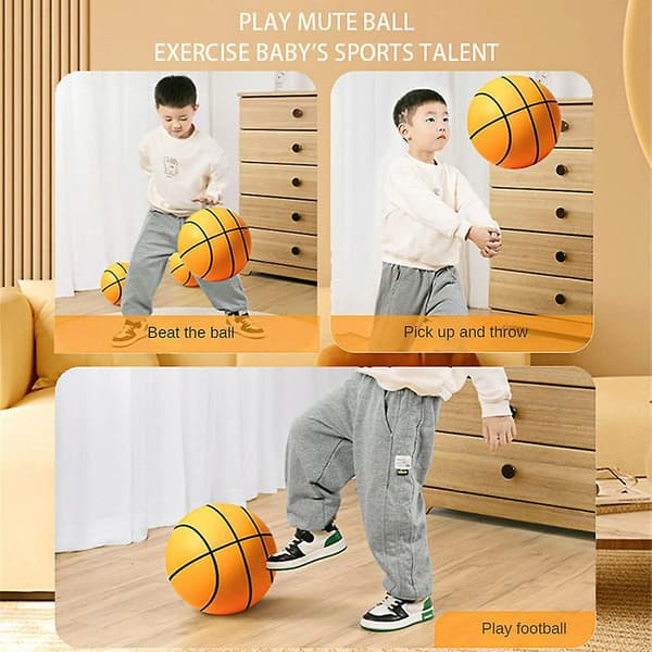 Handlesshh tyst basketboll, inomhus tyst träningsboll obelagd hög elastisk db greed 24cm