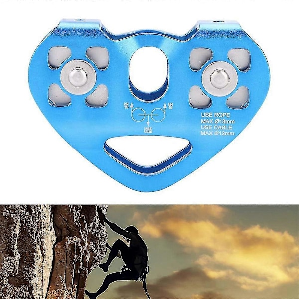 Bran Dubbel Rep Rulltrissa Avböjningsrulle Tandem Rulle Hårig Form För Linbana [DB] Blue