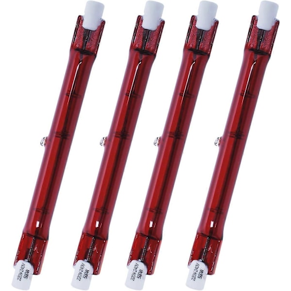 500 Watt Ruby Kompatibel med Heatmaster R7 Halogen Värmelampa för Trädgårdsvärmare - 4-pack [DB]