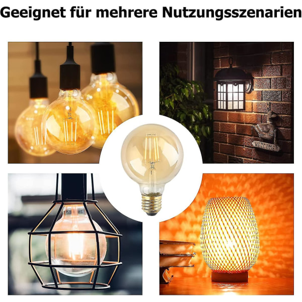 6 kappaleen vintage Edison-lampun sarja - E27-kanta - 4w - Korvaa 40w - Ei himmennettävä - 2200k Db