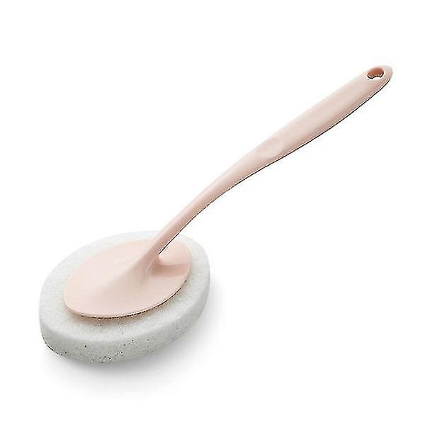 1 stk bærbar toalettbørste multifunksjonssvamp lang badekar gulv hjem rengjøring bad rengjøringsbørste-e [dB} pink