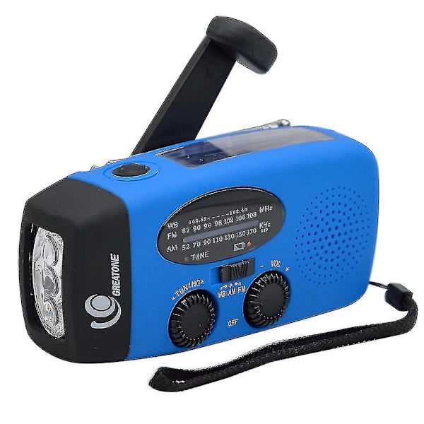 Aurinkoradio, käsikampi, aurinkokäyttöinen radio, kannettava hätäradio, sääradio DB Red