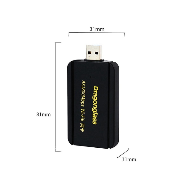 Langaton Lan-sovitin Usb3.0 Wi-fi6 1800m Langaton Lan Ethernet Wi-fi-dongle 1800mbps2.4g 5.8g Dual