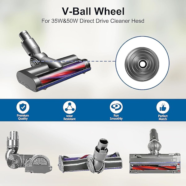 Db V-pallopyörän lisävarusteet Dyson V6 V7 V8 V10 V11 V12 Dc58 Dc59 Dc62 Dc74 35w 50w Johdoton imuri 968266-02 & 949852-05