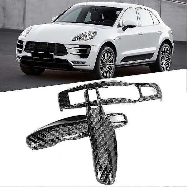 3 stk. Kulfiber-stil Bilnøgle Trim Dæksel Passer Til Porsche Cayman/macan/boxster db