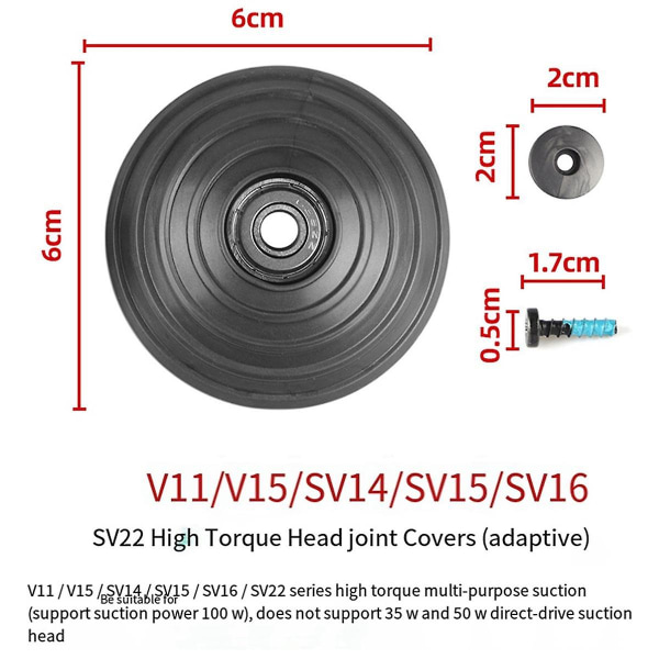 Egnet for V11 V15 Sv14 Sv15 Sv16 Sv22 Tilbehør Støvsuger Høy dreiemoment sugeledd deksel Db Black