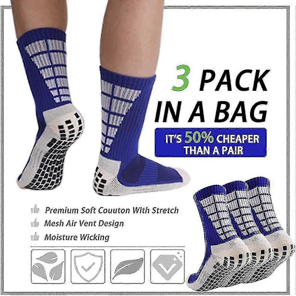 3 par halkfria sjukhusstrumpor, halkskyddade tofflor med grepp kompatibla med vuxna män kvinnor äldre [DB] 3 Pairs Black