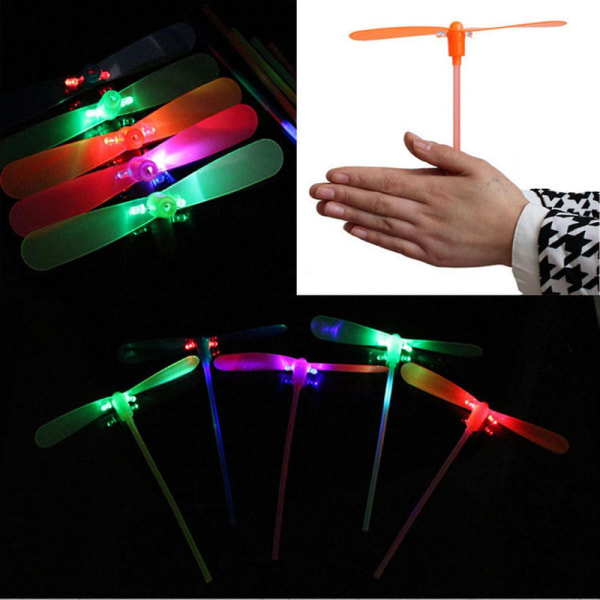 Led Flash Bambus Dragonfly Flying Arrow Helikopter Baby Børn Light Up Toy Db