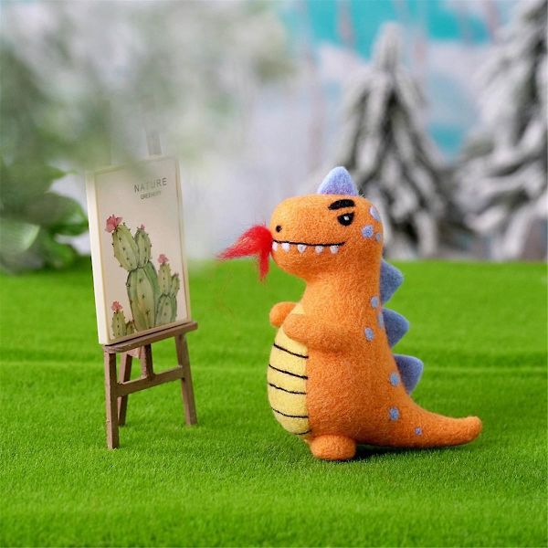 Baby Dinosaur Needle Felting Kits for Beginners, Needle Felting Kit, Felt Needles, Foam Pad, Felt Cloth, Instructions