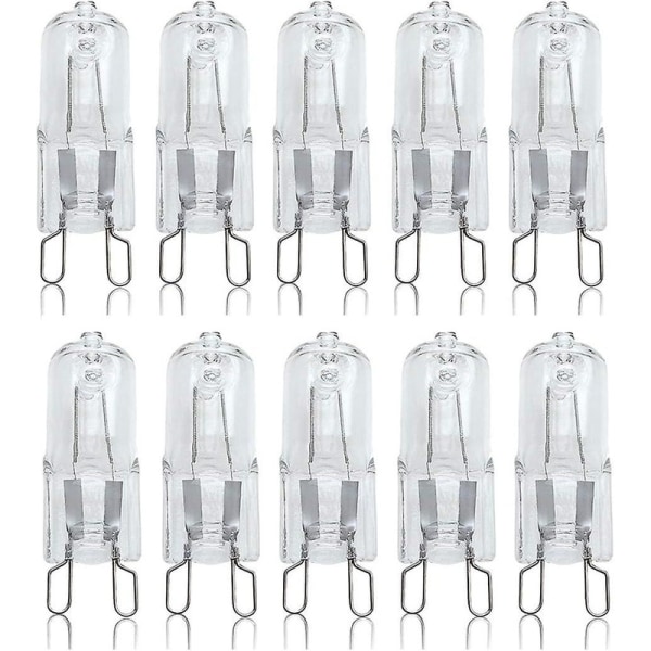 10 stk G9 Halogenpærer Premium G9 40W Lyspærer, Dimbar 230V 2700K Varm Hvit G9 Pære for Bordlamper [DB] 40W