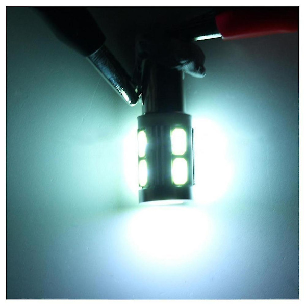 2x Universelle Ba9s H6w 10smd Led Sidelight Pærer Canbus Feilfri 6000k Hvit{ DB}