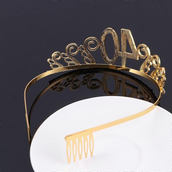 Dronningkrone Diadem for Hårdekorasjon Gull Hårkam 40-årsdag[DB]