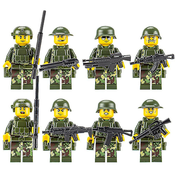 8-24 stk./sæt Minifigur Special Forces Soldat Samlede Klodser Legetøj Byggeklodser Børnegave [DB] 8Pcs Jungle