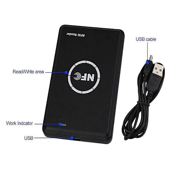 RFID NFC-kopierare 125kHz Nyckelbricka Kopierare 13.56MHz Krypterad Programmerare USB-gränssnitt RFID Smart Ca [DB]