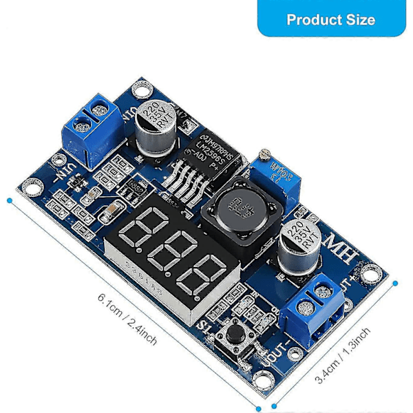 2st dc-dc buck spänningsomvandlare strömförsörjningsmodul nedtrappningsbar justerbar stabil 12v till 3.3v, 12v till 5v, 24v till 5v, 24v till 12v, 36v till 24v [DB]