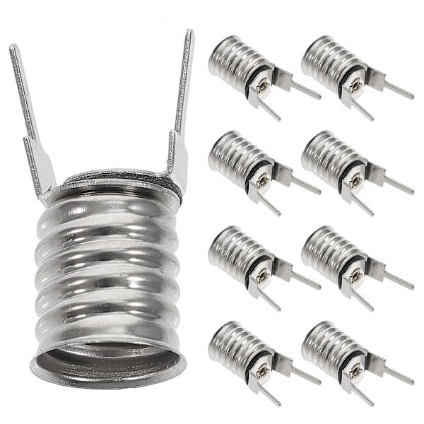 10 st LED-lampor Ljussockel Lampbas Belysningstillbehör E10 Lampfäste db Silver 2.4X1X1CM