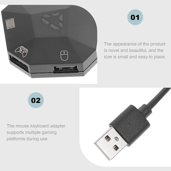 Usb-adapter, tastatur- og museadapter, gamepad-adapter, bærbar tastaturadapter, tastaturkonverter, usb-controller