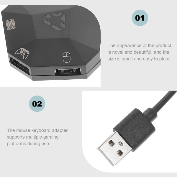 Usb-sovitin, näppäimistö- ja hiiriadapteri, peliohjainsovitin, kannettava näppäimistösovitin, näppäimistömuunnin, Usb-ohjain