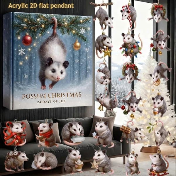 Opossum julekalender for nedtelling og dekorasjon til jul [DB] A