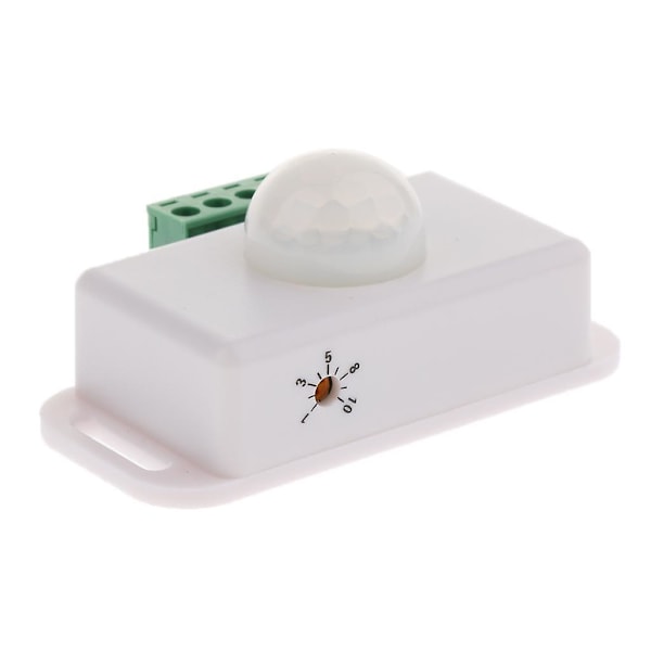 DC 12V 24V PIR-sensor LED-dimmerströmbrytare Rörelseinfrarödströmbrytare [DB] White