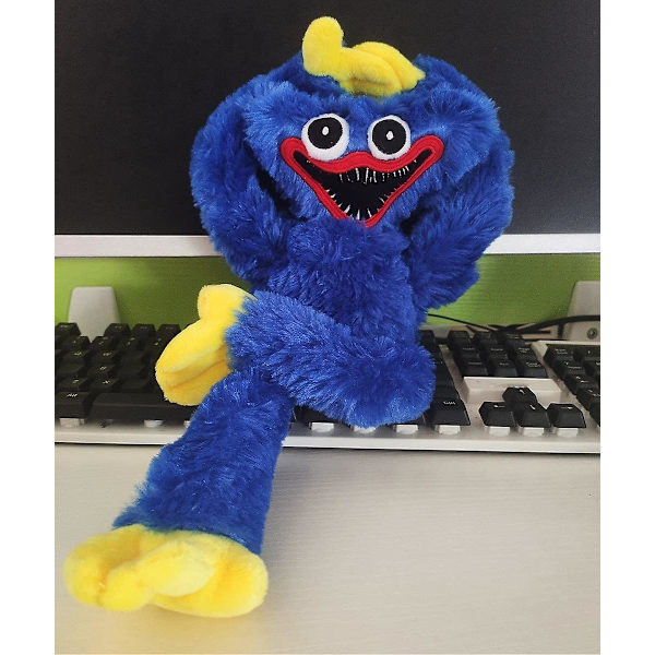 Poppy Playtime Huggy Wuggys pehmolelu, 15,8 tuuman vaaleanpunainen Huggy Wuggy Kissy Missy pehmolelu täytetty nukke pehmolelu (sininen) [DB]