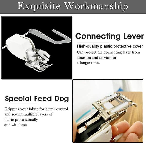 Trykfod Symaskinefod Dual Drive Overlock-trykfod med quiltningsguide O[DB]