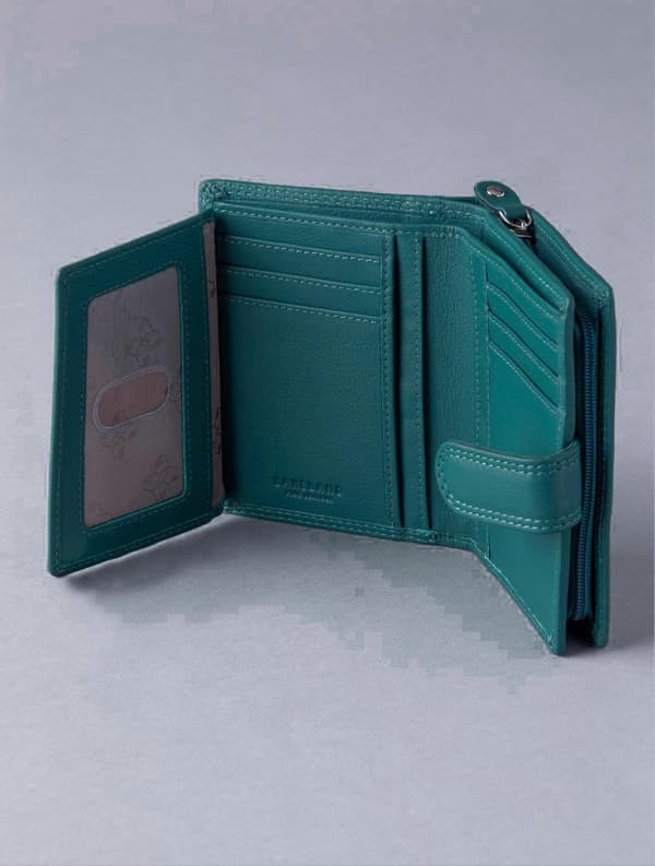 Pieni lompakko tekonahkaa, sinivihreä [DB] Teal Green One Size